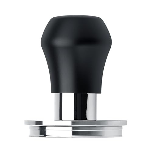 Normcore 58 5mm Kaffeestampfer V4.1 Mini gefedert mit Klick-Feedback selbstnivellierendes Edelstahl-Flachblech kompatibel mit 58mm Espressomaschinen Siebträger Schwarz