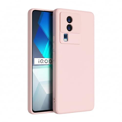 Image of LIRAMARK Silicone Soft Back Cover Case for iQOO Neo 7 | iQOO Neo 7 Pro 5G (Pink)