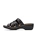Clarks Collection Women's Merliah Karli Wedge Sandal, Black Leather, 8 Medium US