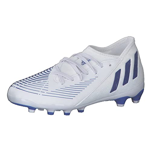 adidas Predator Edge.3 Mg Soccer Shoe, Cloud White Hi Res Blue Cloud White, 38 2/3 EU