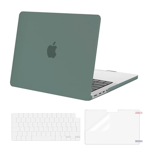 Coque MacBook Pro 14 fine MOSISO verte pour protéger votre ordinateur au bureau et en café