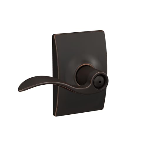 Image of SCHLAGE F40 Acc 716 CEN Century Collection with Accent Privacy Lever, Aged Bronze
