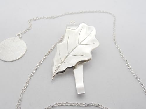Marcador de plata 925 Roble con hoja elegante para lectores selectos 3