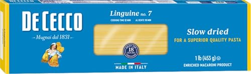 Image of De Cecco Linguine No. 7 Pasta, 16 Oz, Authentic, Slow Dried, Made with Durum Wheat, Versatile Pasta for Sauces & Recipes, Made in Italy | Authentic, Slow Dried, Made with Durum Wheat, Versatile Pasta for Sauces & Recipes, Made in Italy