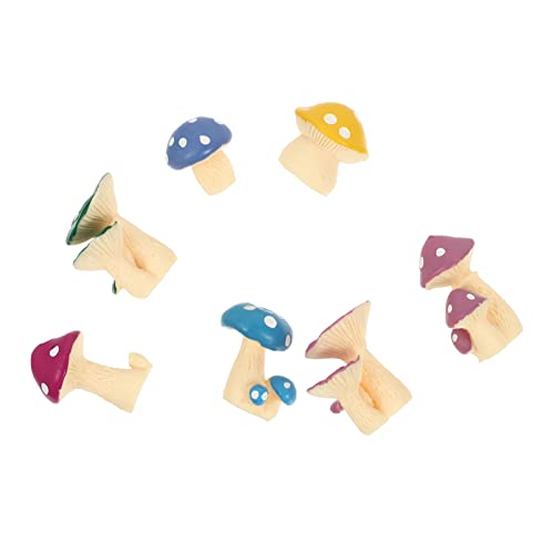 SHINEOFI Champignons Miniatures Résine Champignon Statue Fée Statue Jardin Statue Moss Micro Paysage Accessoires Décoration de Bonsaï pour Dollhouse Zen Jardin Bonsaï 7Pcs Cover