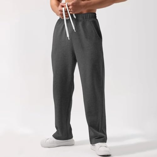 Mens Casual Waist Color Sports Hat Woven Pocket Solid Color Pocket Leather Label Thin Fleece Sweatpants3