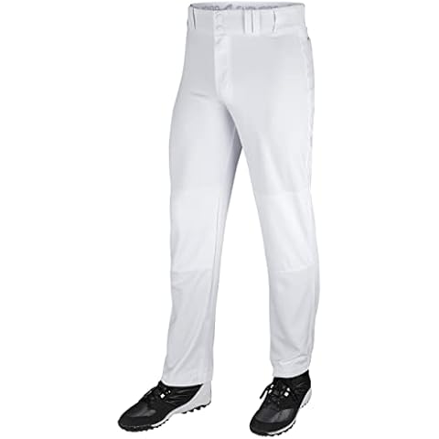 CHAMPRO Triple Crown OB Open-Bottom Loose-Fit Baseball Pant in Solid Color, Adjustable Inseam and Reinforced Sliding Areas, White, Adult Medium Cover