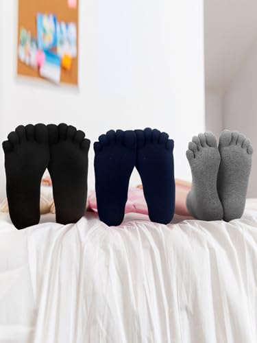 Image of Bencailor 6 /12 /32Pairs Women Toe Socks Five Toe Cotton Socks Ankle Sock with Toes Separated for Women Men Athletic Running