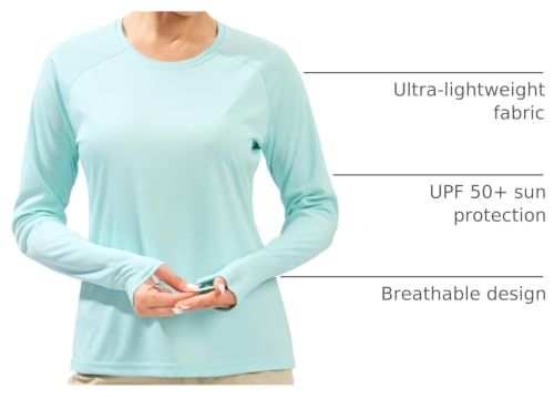 Image of UPF 50+ Sun Shirt for Women Long Sleeve Quick Dry UV Protection Hiking Top