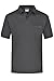 Produktbild James & Nicholson Kurzarm Poloshirt mit Brusttasche - Klassisches Herrenpolo aus feiner Piqué-Qualität | Farbe: Anthracite-Melange | Grösse: XL