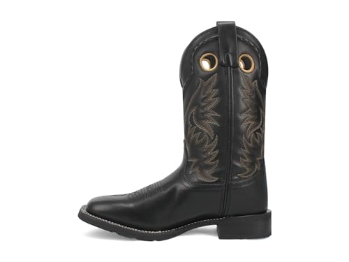 Image of Laredo Mens Kane Embroidered Square Toe Pull On Casual Boots Mid Calf - Black