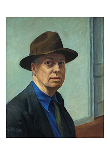 Impression Edward Hopper Autoportrait encadrée petit format matte