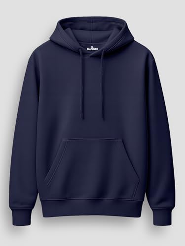 Image of Womens Plain Hoodie - Soft Cotton Blend Fleece Sweatshirt with Kangaroo Pocket & Drawstring Hood | Warm, Comfortable Winter Wear for Daily Use, Travel & Casual Outings