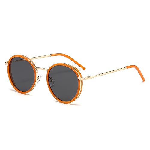 Unisex Vintage Retro Style Metal Round Shaped Sunglasses Trendy Men Shades Sunglasses