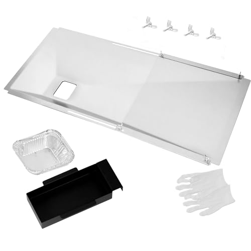 Adjustable Grease Tray with Catch Pan for Nexgrill 720-0888s 720-0888n 720-0830h Charbroil Dynaglo Kenmore BHG Grill Master Backyard Expert Gas Grill Universal Drip Pan for Most 3/4/5/6 Burner