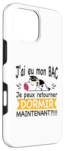 Baccalauréat 2026 Cadeau félicitation BAC Vache Dormir Coque pour iPhone 16 Pro Max – vue 3