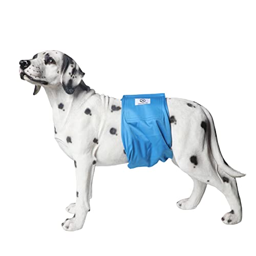 Dream&Glamour Washable Dog Belly Bands (Pack Of 3)，Reusable Wrap Diapers For Male Dog (L,Black+Green+Blue) #TOP5