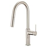 Ruvati Isola Single Handle Pull Down Kitchen Faucet Knurling Contemporary Tall Arc in Stainless Steel - RVF1248BN