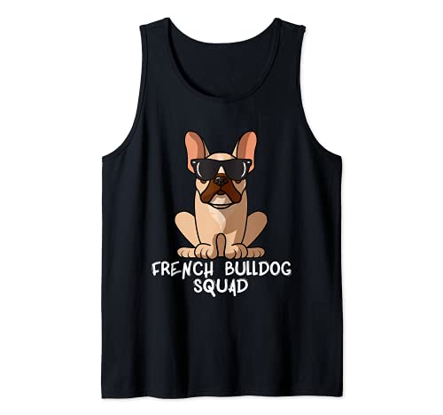 Cool French Bulldog Squad Dog Mom Dog Dad Tank Top, Black