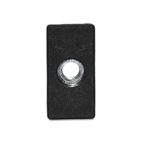 Image of Flyshop Black M8 Threaded Plastic Plugs Rectangle Tube End Caps Tubing Plugs Inserts Furniture Glider 20 mm x 40 mm 4 Pcs
