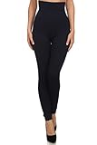 Yelete Women's High Waist Compression Leggings - One Size - Navy