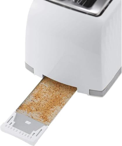 Russell Hobbs Honeycomb 2 Slice Toaster (Extra wide slots, High lift feature, 6 Browning levels, Frozen/Cancel/Reheat function, Removable crumb tray, 850W, White textured high gloss) 26060 - Image 5