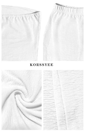 Image of Two Piece Dress Outfits for Women Sleeveless Tube Tops Bodycon Maxi Dress Summer Strapless Crop Top Sexy Suits Set