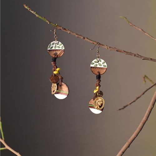 Image of Handcrafted Boho & Tribal Earrings for Women - Wooden, Brass & Terracotta Statement Designs in Drop, Hoop, Loop & Dangle Styles