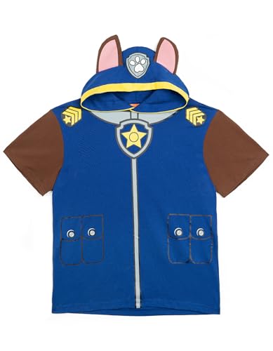 Paw Patrol Chase Mens Hooded Matching Family Cosplay T-Shirt Dark Blue Large