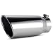AUTOSAVER88 4 Inch Inlet Chrome Exhaust Tip, 4 x 5 x 12 Inches Bolt On Design Diesel Exhaust Tailpipe Tip.