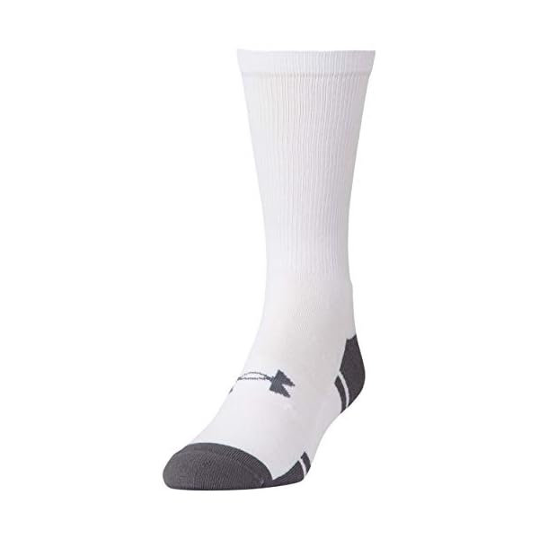 Under Armour Adult Resistor 3.0 Crew Socks, Multipairs , White/Graphite (12-Pairs) , X-Large