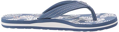 Image of Roxy Girl's Vista Flip Flop Sandal, Blue Print 211, 11 Little Kid