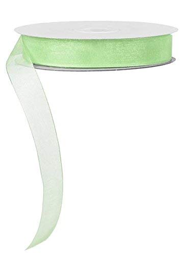 5 8  Sheer Organza Ribbon, No Wire - 25 Yards (Mint Green)