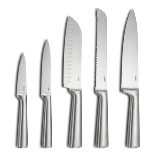 LUMAI Original Conjunto de 5 Facas Grandes de Cozinha Zurich Robusto em Aço Inoxidável 3CR13 com Lâminas Inteiriças