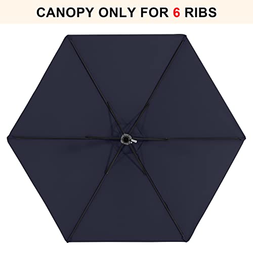 Image of MASTERCANOPY Patio Umbrella 7.5 ft Replacement Canopy for 6 Ribs-Navy Blue Canopy Only