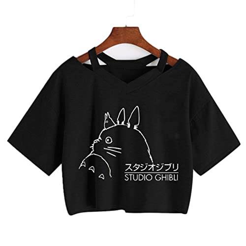 Totoro Studio Ghibli Harajuku Kawaii THISH Women Women Camiseta Funny Camiseta Cute Top tee...