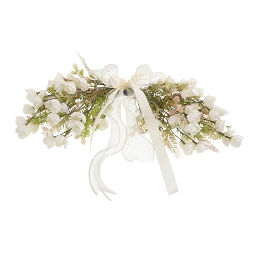 ULDIGI Floral Swag Welcome Sign: Summer Floral Wreath Front Door Faux Flower Swag for Indoor and Outdoor Use Elegant Wedding Holiday Decoration