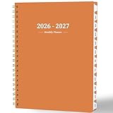 Ymumuda 2026 Planner-2 Year Monthly Planner 2026-2027, JAN.2026 - DEC.2027, 8.5' x 11', 26-27 Monthly Calendar,Large Planner with Spiral Bound, 24 Months Perfect for School Office Schedule - Orange