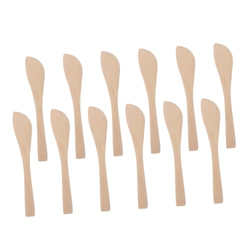 ABOOFAN 15Pcs Small Wooden Kitchen Gadgets Inclined Spatula Butter Spreader for Dumpling Filling Cheese and Cake Use Easy to Clean Multi Purpose Cooking Utensils