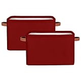 Gumuslen 2 Pack Maroon Storage Baskets Maroon Collapsible Storage Bins Closet Organizers Basket Clothes Shelves Boxes for Living Room Bedroom...