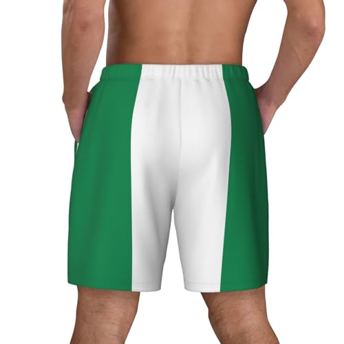 Flag of Nigeria Breathable Fit Trends Men's Swim Trunks Board Short with Waist Elastic Band Swimming Trunks4