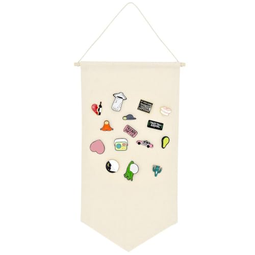 Jorzer Pin banner vägg hängande pin display 21 x 10,5 tum stor brosch display banderoll kanvas förvaring emalj tavla samling hem