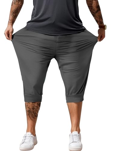 Men's 3/4 Capri Jogger Sport Shorts with Pockets