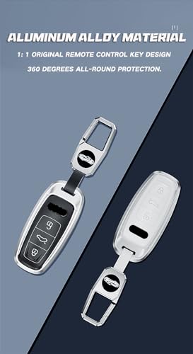 Clé de voiture intelligente Audi en métal : coque luxe 3 boutons pour A3 A6 Q7 Q8 C8 E-tron