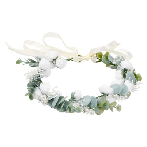 Fita de flores para menina, diadema ajustável para primeira comunhão e casamento - ornamento floral para o cabelo de menina