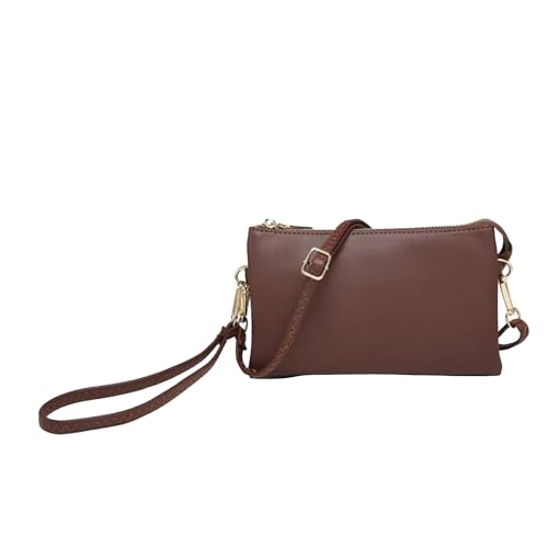 Image of JEN & CO. Riley Crossbody Bags for Women Vegan Leather Wristlet Clutch Wallet Purses Handbags with 2 Straps