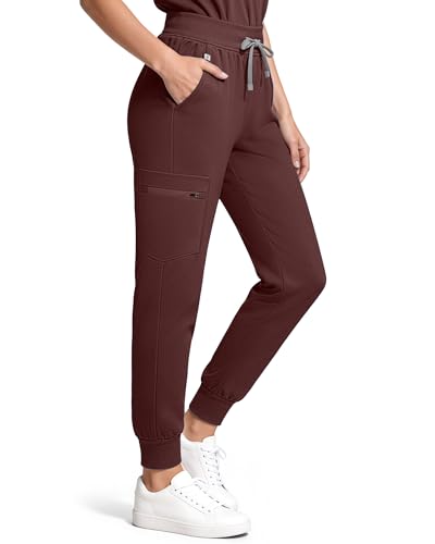 Image of Medical Scrubs for Women Pants, Soft Stretch & Breathable Joggers | Drawstring Womens Scrub Cargo Pants with 5 Utility Pockets, Bottoms Keep 12-Hour Shift Comfort for Healthcare Professionals