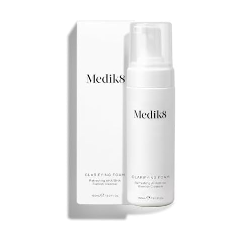 Medik8 Clarifying Foam - Lightweight Exfoliating AHA and BHA Cleanser - Salicylic Acid and Nicacinamide - Non-Drying, Sensitive Skin-Safe Foam Formula for Gentle Daily Facial Cleansing - 5 oz Cover