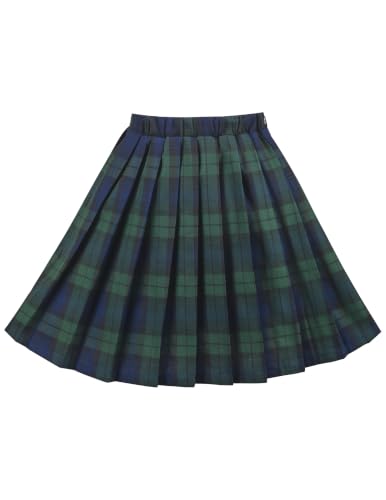 Image of Sunny Fashion Girls Skirt Kids School Uniform Set Red Tartan Pleated Hem Skirt