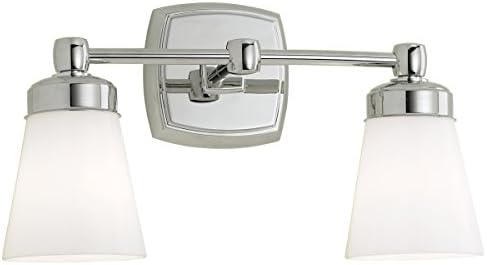 Norwell Lighting 8932-CH-SO Soft Square - Two Light Wall Sconce, Chrome Finish with Shiny Opal Glass